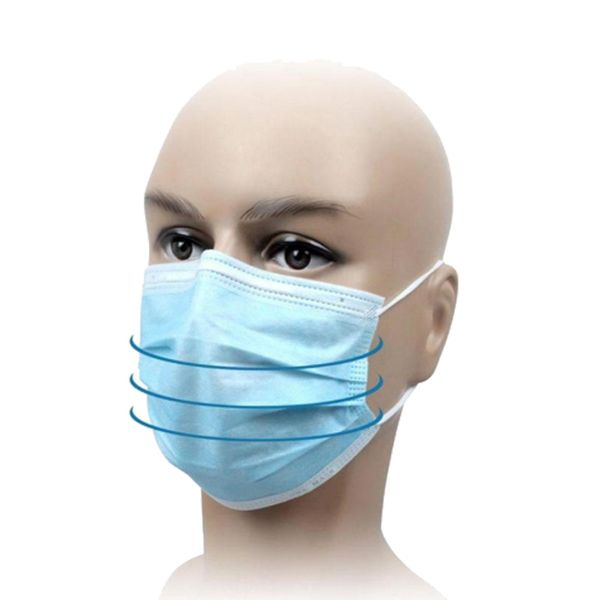 

1000pcs ce certificate 3 layer protective filtering face mask 3ply disposable mouth cover mask elastic earhook anti dust hygiene masks