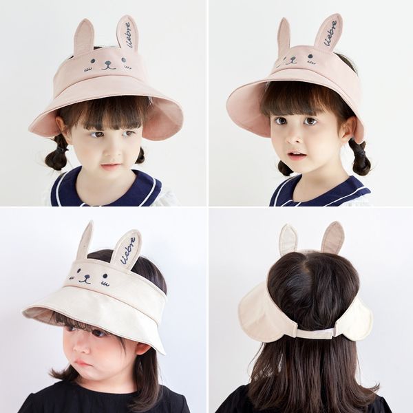 

cute children hat summer baby sun hat big brim cotton boys and girls empty sun thin uv protection cap for kids, Yellow