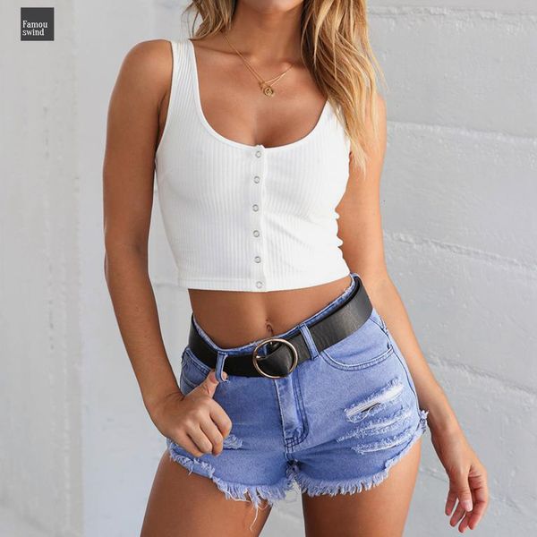 

tank top 2019 доставка способа прибытия сексуальной кнопка жилет с плечом холтер блузы футболка новых женщин падения, White