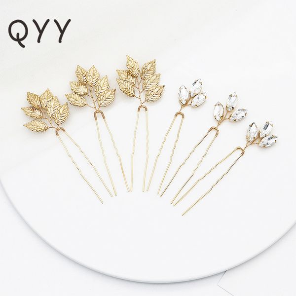 

6шт / серия кристалл rhinestone pin волос зажимы женщин свадебные волос ювелирные свадебные клипы ювелирные, Golden;white