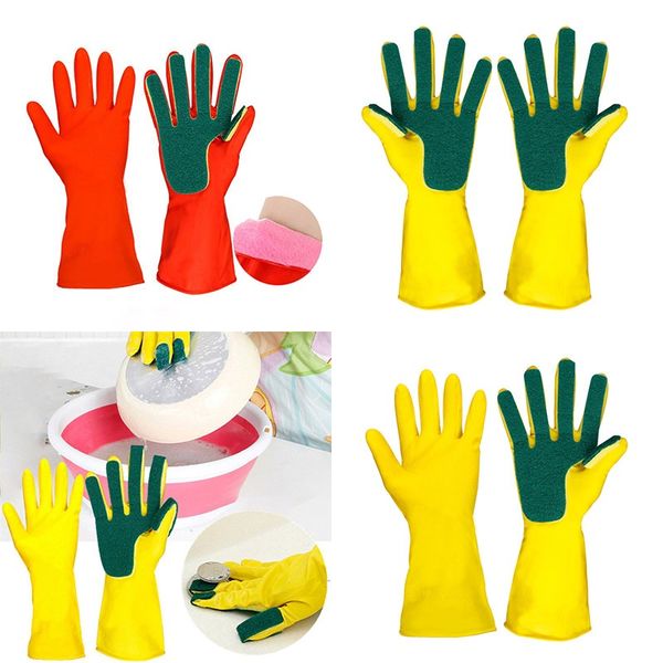 

kitchen cleaning gloves home washing spone cleaning gloves sponge fingers rubber household wash dish bowl spoon gloves 2pcs/lot fa2111