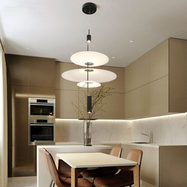 Modern Acrylic Led Pendant Light Shadow Dining Room Kitchen Designer Hanging Lamps Indoor Chandelier Lighting 90 265v Clear Glass