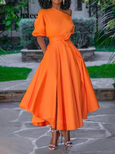 

сторона elegant вскользь женщина платье партии весна лето одно плеча длинные boho maxi платье асимметричное средний рукав платье, White;black