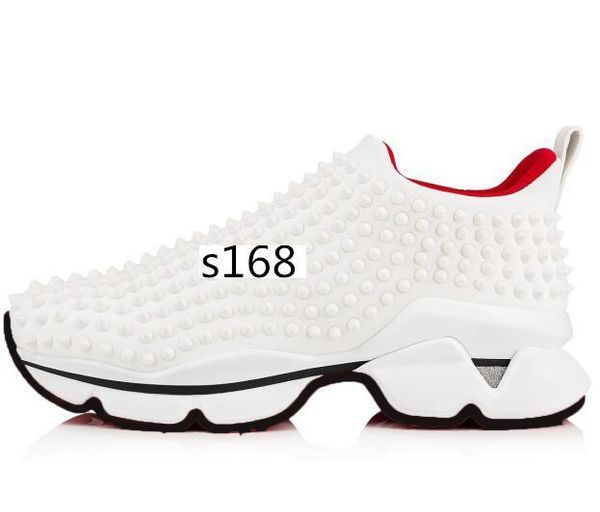 

original box krystal spike socks donna flat casual shoes men's red bottoms women's shoes rivets spiky socks primary studs flat sho, Black