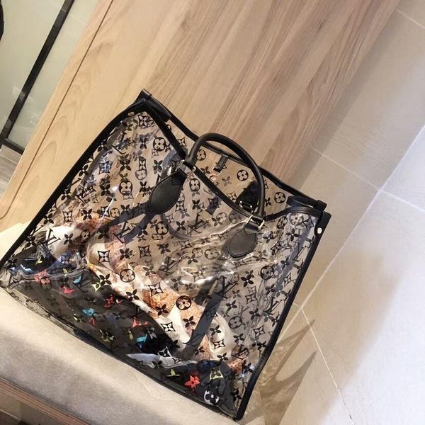 

fashion & shoulder bag clear jelly purse women transparent handbag clutch putote oversize bags transparent package two piece set h44, Golden;silver