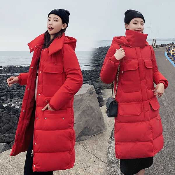 

back season cotton-padded clothes girls long paragraph show thin self-cultivation concise thickening ins will code, Black