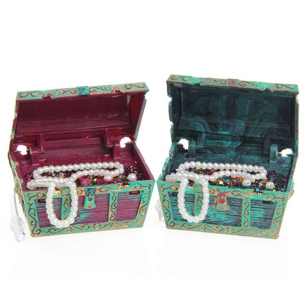 

treasure chest shaped aquarium air action ornament fish tank aquascaping decor -y102