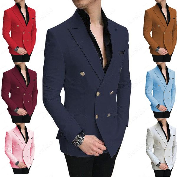 

thorndike men's suit 3 sets fashion boutique double-breasted solid color wedding dress new slim business banquet formal dress, White;black