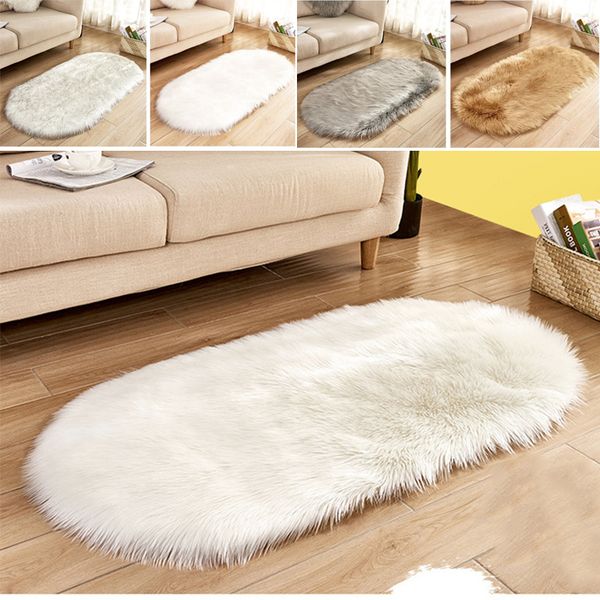 

long plush rug imitation wool carpet hairy floor mat artificial chairs living room oval super soft comfortablesoft bedroom