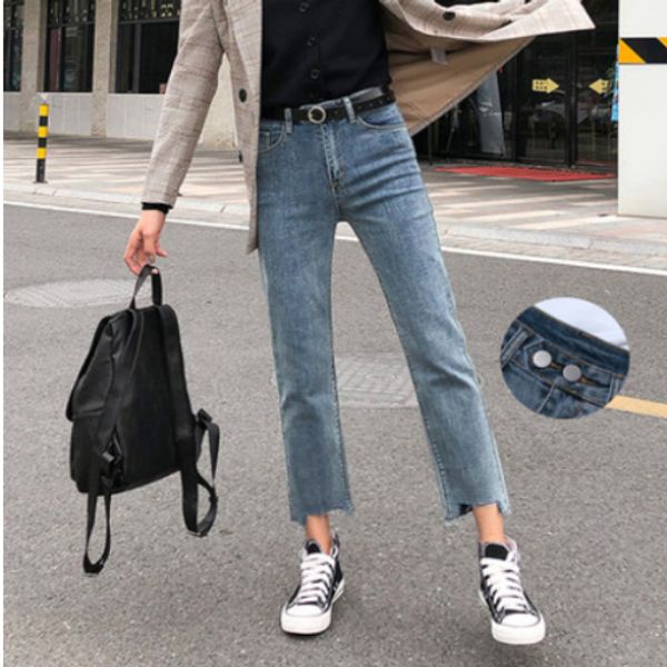 

the blue добавить wool show thin сыпучие широкий legged джинсы с талии черный девять очков joker straight leg