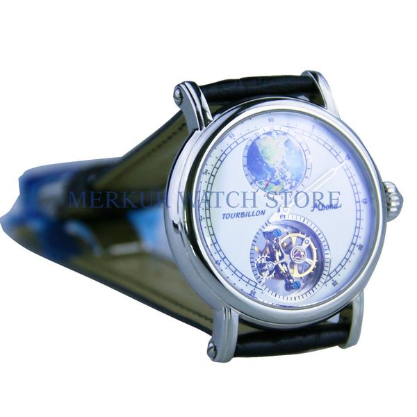 

bond mens seagull st8006 dress mechanical earth luxury watch, Slivery;brown