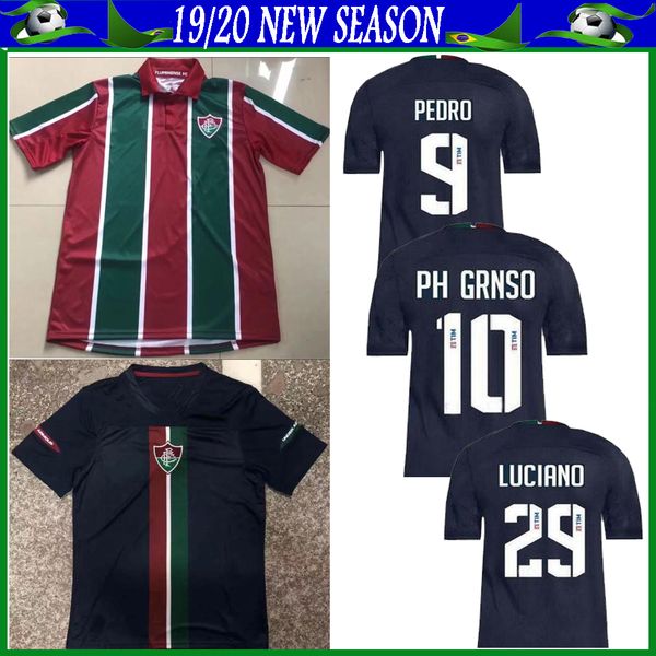 

New 19 20 fluminen e jer ey home green and red football hirt away bule jer ey maillot de foot ize xxl uniform ale