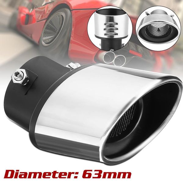 

universal car auto exhaust muffler tip stainless steel pipe chrome trim modified car rear tail throat liner accessories
