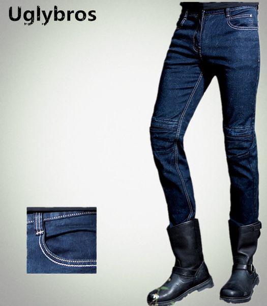 

fashion casual straight uglybros incision ubs10 jeans motorcycle pants male moto pants protection for motorcycle