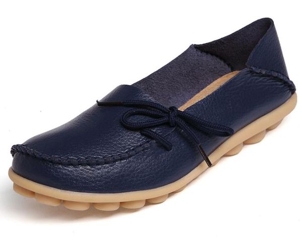 

women's shoes leather non-slip soft bottom women flats casual shoes 1192, Black