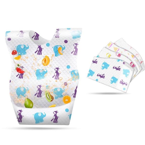 

8/10pcs disposable baby bibs non-woven waterproof collar burp thin baby feeding apron children clothing accessories