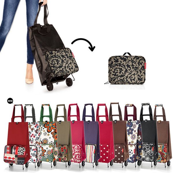 

easy folding shopping bag cart on wheels bag small pull cart women buy vegetables large shopping organizer tug package