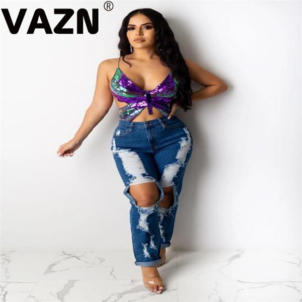 

vazn fashion mujer bikini women club birthday shinny t shirt fashion bandage young sleeveless t shirt night club, White