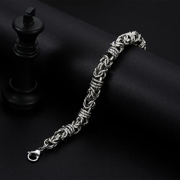 

domineering male net red titanium steel bracelet korean version of the tide student personality simple tide brand hip hop hiphop, Golden;silver