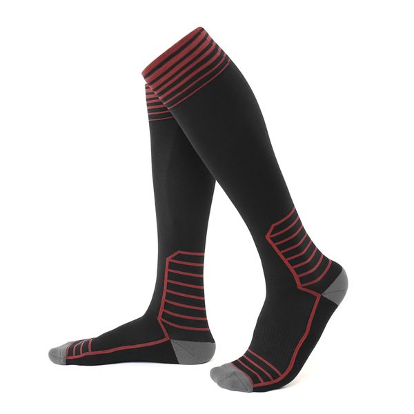 

professional sports socks high compression running stockings men women marathon race socks breathable high-knee cycling, Black
