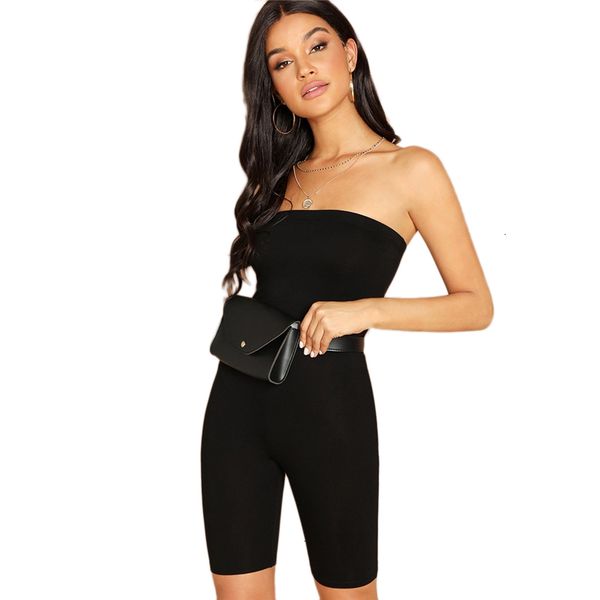 

bodycon комбинезон bodysuit женщина тощей черные с блестками без бретелек ромперы рукава streetwear женского 2019 женщин и игровой одежды пе, Black;white