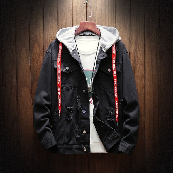 

men's autumn winter casual vintage wash distressed denim jacket coat blouse winter jacket coat new, Black;brown