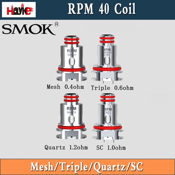 Smok RPM Coil RPM Mesh 0.4ohm & Triple 0.6ohm & Quartz 1.2ohm & SC 1.0ohm For RPM Pod Smok RPM40 Kit Authentic Empty