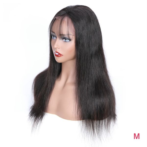 

6x6 lace closure wig human hair wigs preplucked brazilian straight lace wig 180 density remy natural color, Black