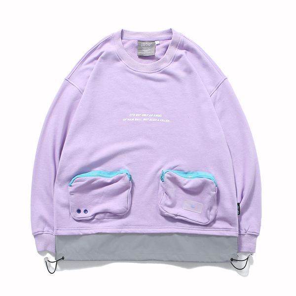 

хип-хоп толстовка карман на молнии 2019 новых мужчин, Black