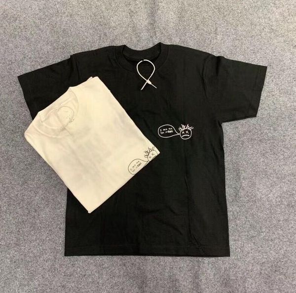 

summer mens designer t shirts travis scott cactus jack 100% tee rap fashion brand high street short sleeve casual, White;black