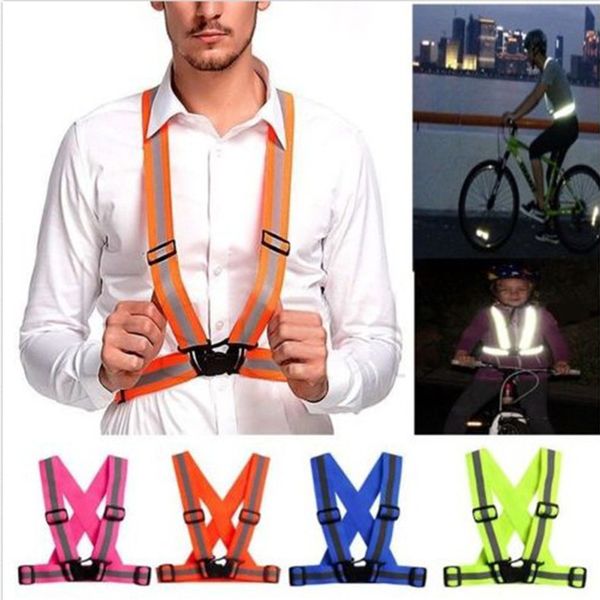 

new convenient durable reflective adjustable fashion safety security high visibility vest gear stripe jacket#257975, Black
