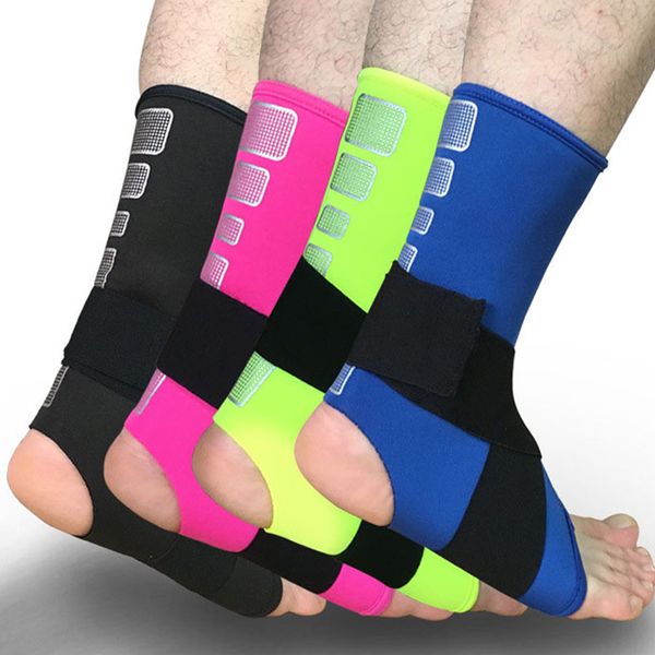 

1pcs professional sports ankle wraps bandages elastic ankle support brace protector men women basketball soccer pads, Blue;black