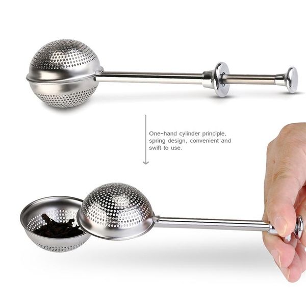 

нержавеющая сталь чай infuser чайника чая сито шарика форма нажмите стиль чай infuser mesh фильтр многоразовый металла аксессуары инструмент