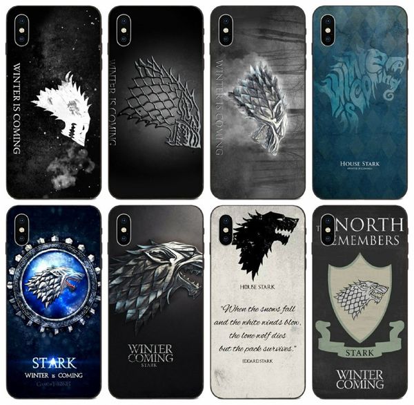 

tongtrade] cartoon got game of thrones house stark logo case for apple iphone 11 pro x xs max 8 7 6 5 4 huawei y6 pro htc one m9 cover case