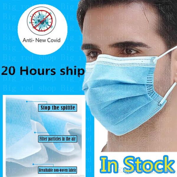 

in stock disposable face masks thick 3-layer masks dust-proof masks with elastic earrings anti dust virus mouth protective face mask