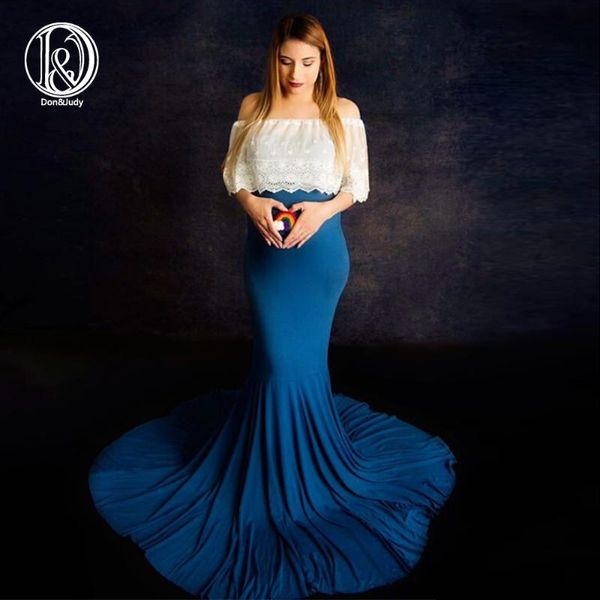 

don&judy new cape matched dresses maternity dresses for baby shower pregnant women maxi gown pregnancy dress for p shoot, White