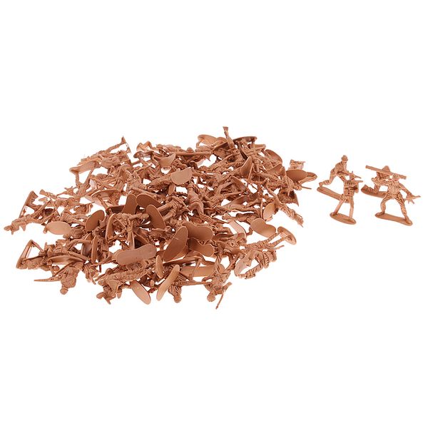 

5cm plastic army men action figures world war ii soldiers toy - 100 pieces sand color