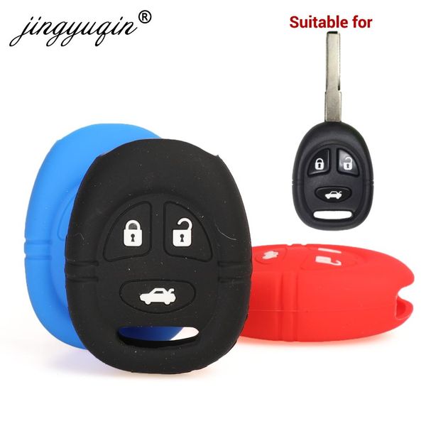 

jingyuqin 30pcs 3 buttons silicone rubber car key case shell for saab 9-3 9-5 93 95 smart skin remote key fob cover