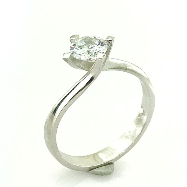 

gold model spiral zircon special design silver engagement ring, Golden;silver