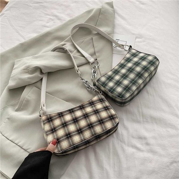 

small lattice pattern pu leather crossbody bags for women 2020 shoulder handbags female travel bag chain armpit bag