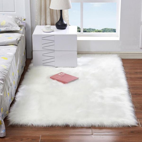 Luxury Faux Fur White Rugs For Bedroom Artificial Wool Soft Hairy Carpet Fit Living Room Chair Pad Couch Shaggy Area Floor Mats Buy Rug Cardog From