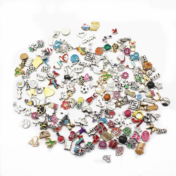 

alloy enamel floating charms rhinestone glass crystal 50pcs/lot for living glass memory floating lockets necklace diy jewelry, Bronze;silver