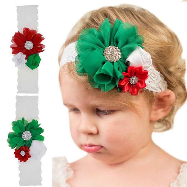 Christmas Europe Fashion Baby Headband Infant Kids Lace Flowers