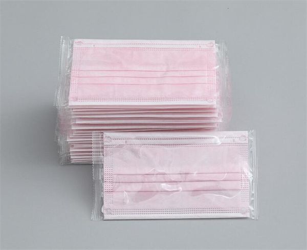 

black pink black/white/pink white 1pces lot face mask 3 layers loop breathable nonwoven for blocking anti fog dust air protection d jth8