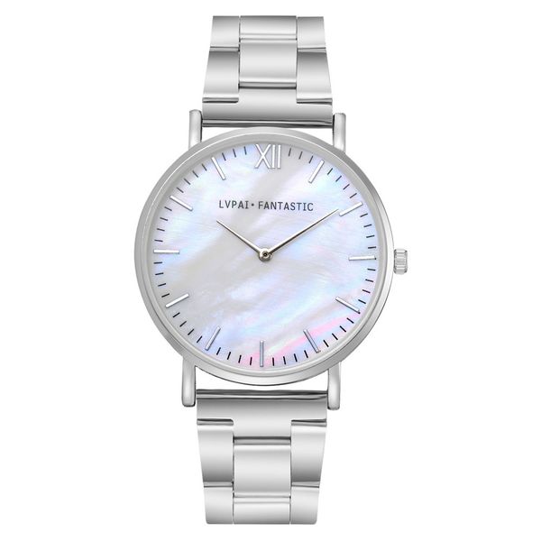 

lvpai women watches stainless steel brand fashion ladies wristwatch creative quartz clock retro simple luxury watch fi, Slivery;brown
