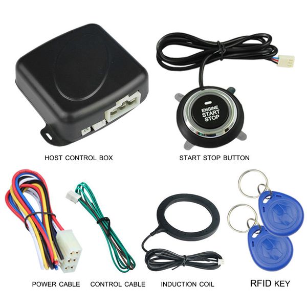 

car push start button keyless entry rfid lock engine starter ignition alarm anti-theft system td326