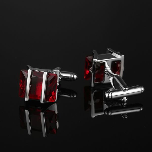 

jhsl brand green blue red stone fashion jewelry silver color copper metal men square shirts cufflinks party gift, Silver;golden