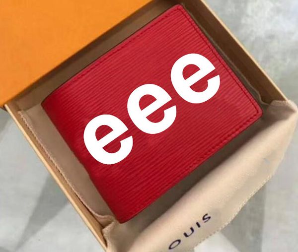 

european classic design brand men's short wallet card holder with box123, Red;black