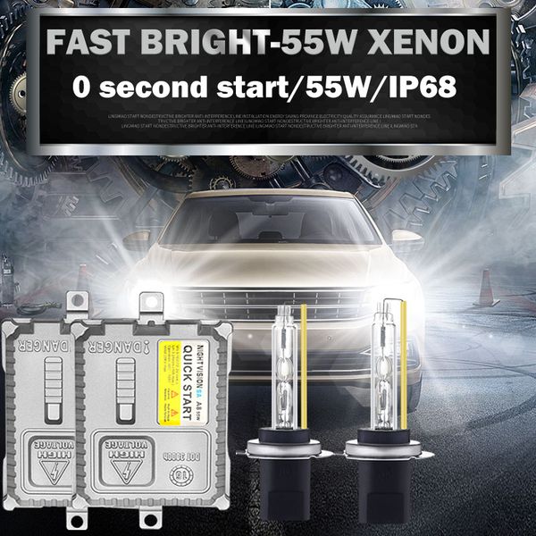 

ac 12v 55w fast bright xenon h1 h3 h7 h11 hb4 hb3 9012 hid headlight h8 h9 9005 9006 5500k