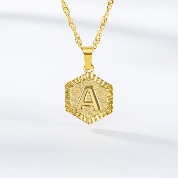 

wholesale 26pcs a-z letter necklace, Silver